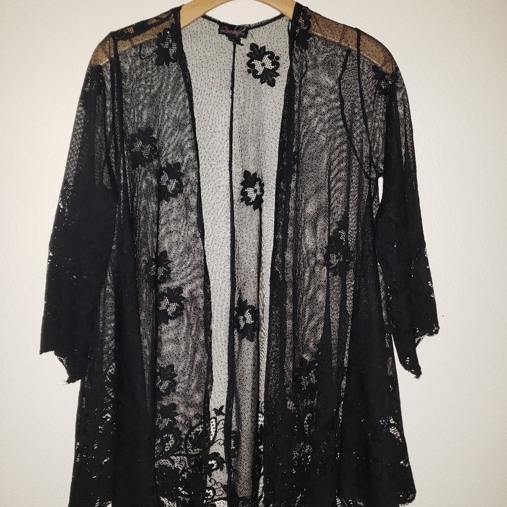 Sheer embroidered cover up